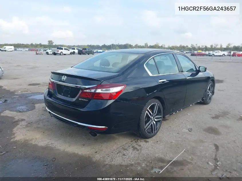 1HGCR2F56GA243657 2016 Honda Accord Sport