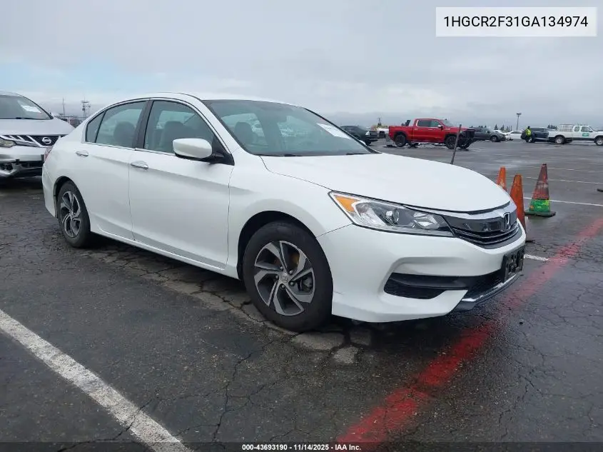 1HGCR2F31GA134974 2016 Honda Accord Lx