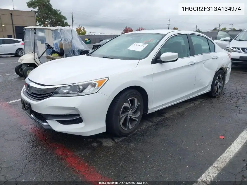 1HGCR2F31GA134974 2016 Honda Accord Lx