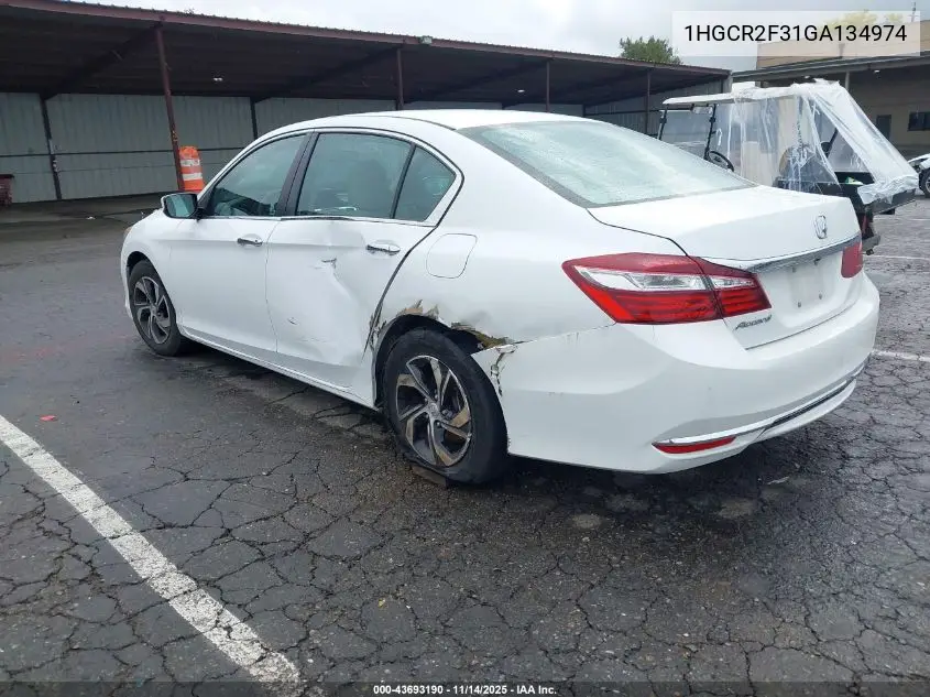 1HGCR2F31GA134974 2016 Honda Accord Lx