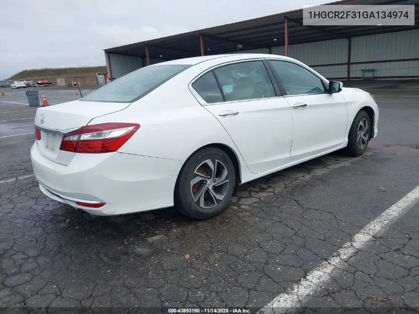 1HGCR2F31GA134974 2016 Honda Accord Lx