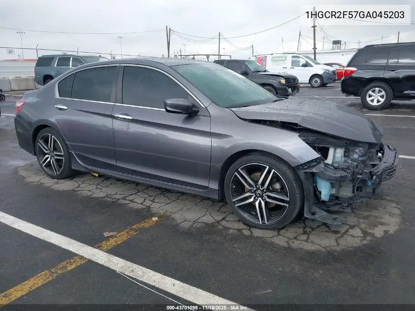 1HGCR2F57GA045203 2016 Honda Accord Sport