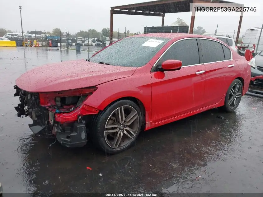 1HGCR2F53GA225746 2016 Honda Accord Sport