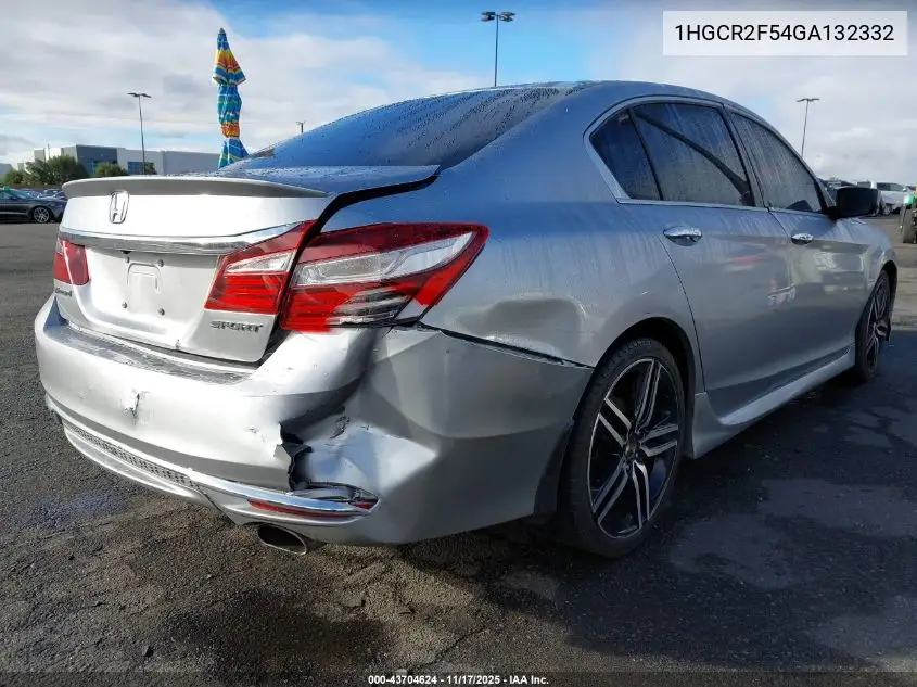 1HGCR2F54GA132332 2016 Honda Accord Sport