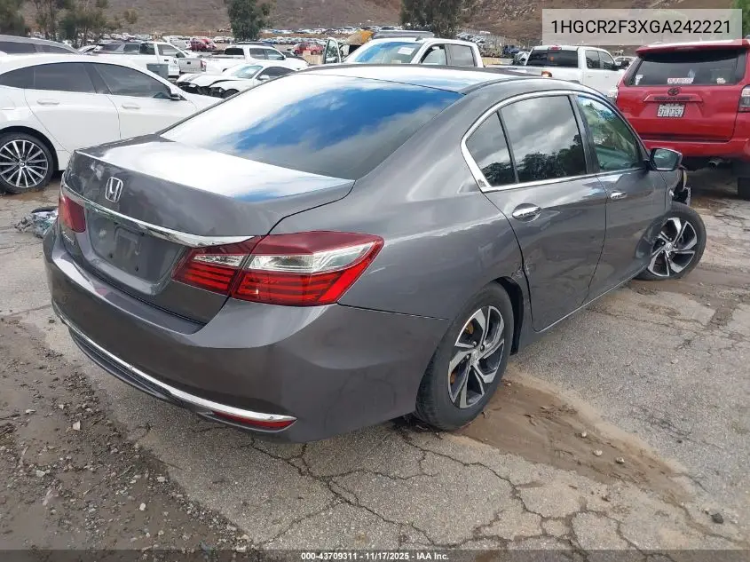 1HGCR2F3XGA242221 2016 Honda Accord Lx