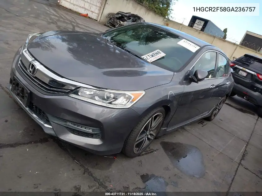 1HGCR2F58GA236757 2016 Honda Accord Sport