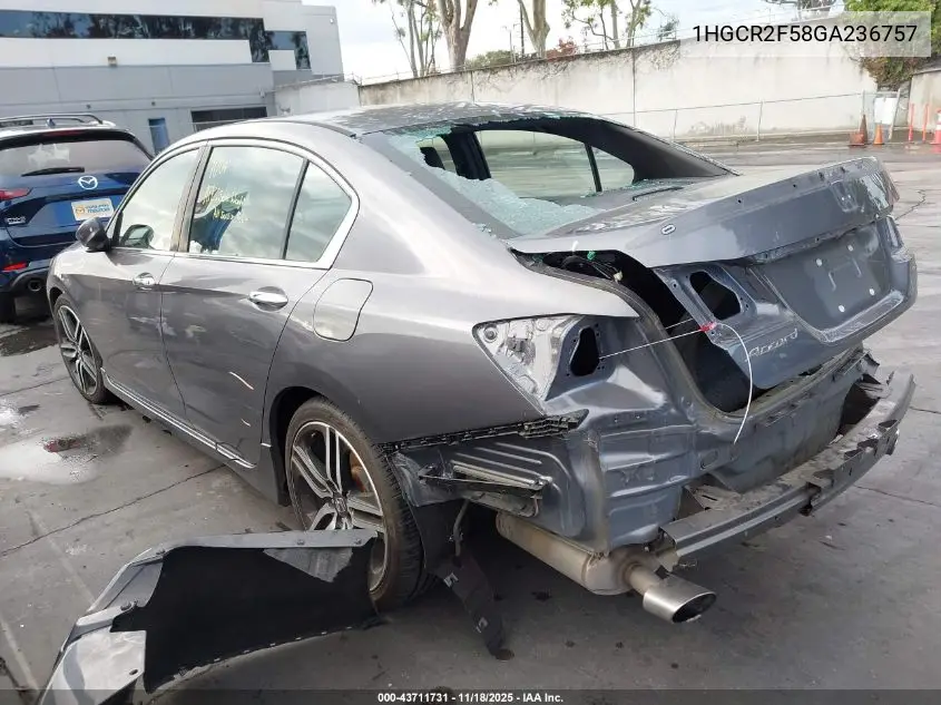 1HGCR2F58GA236757 2016 Honda Accord Sport