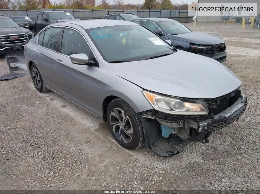 1HGCR2F38GA142389 2016 Honda Accord Lx