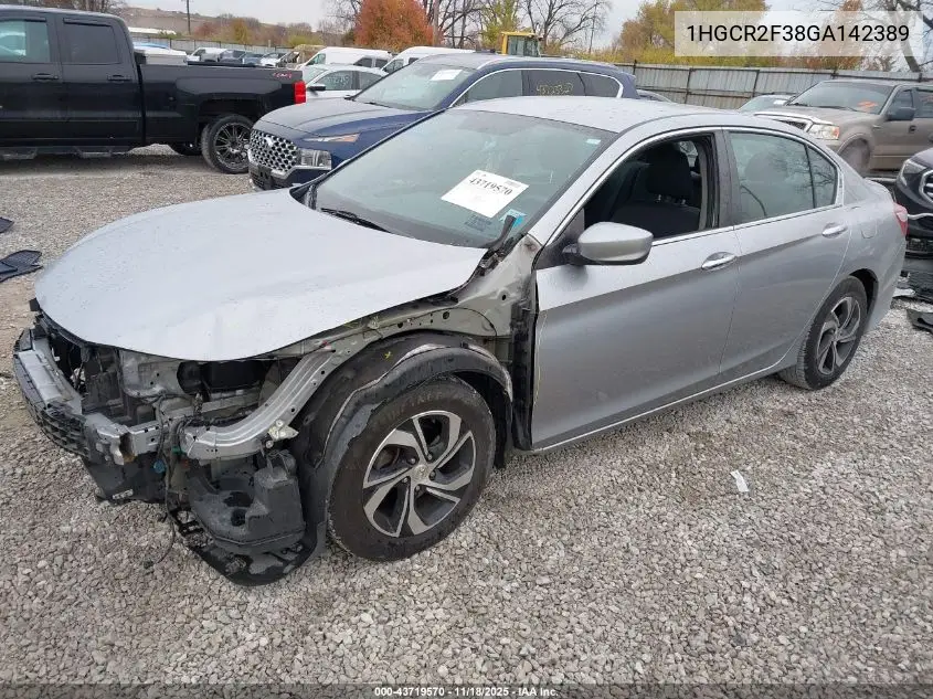 1HGCR2F38GA142389 2016 Honda Accord Lx