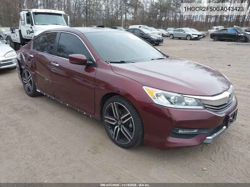 1HGCR2F50GA043423 2016 Honda Accord Sport