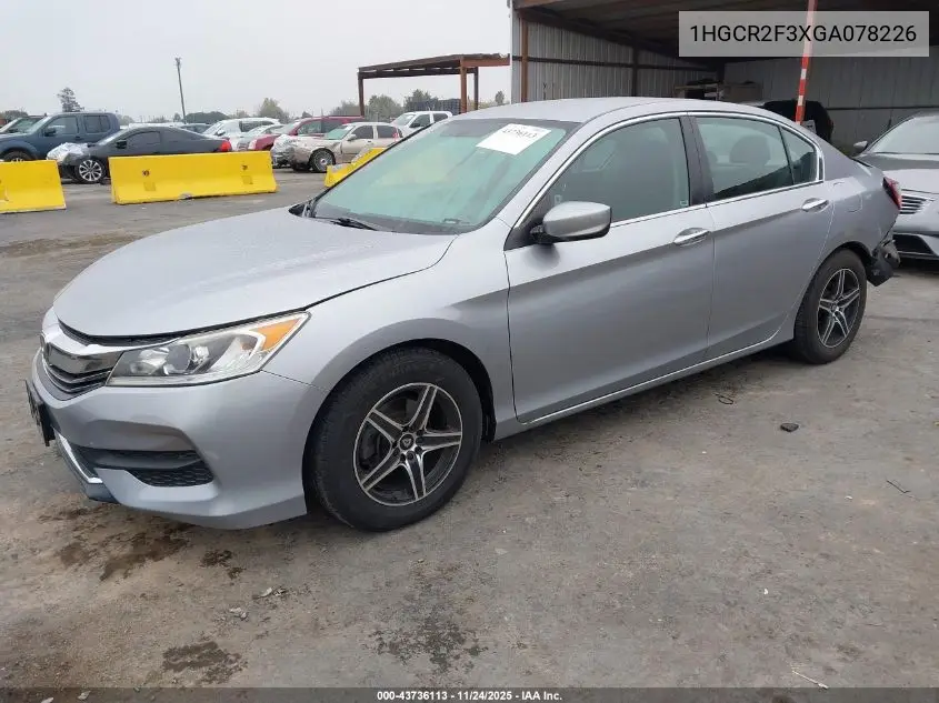 1HGCR2F3XGA078226 2016 Honda Accord Lx