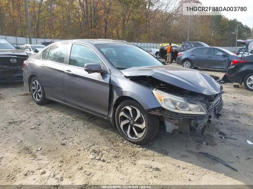 1HGCR2F88GA003780 2016 Honda Accord Ex-L