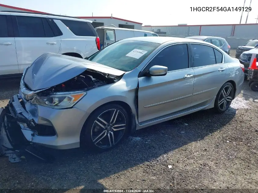 1HGCR2F54GA149129 2016 Honda Accord Sport