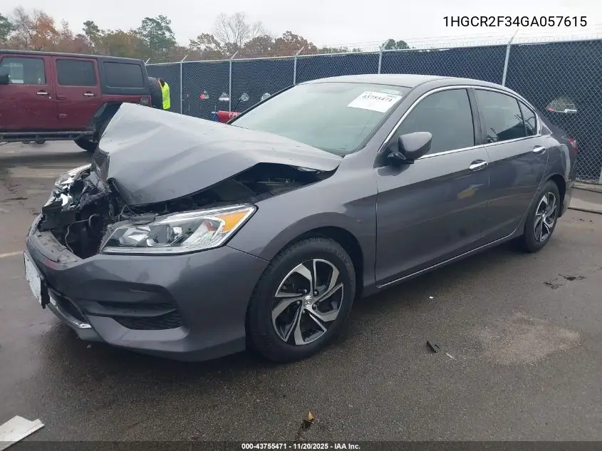 1HGCR2F34GA057615 2016 Honda Accord Lx