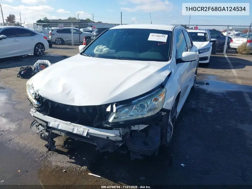 1HGCR2F68GA124534 2016 Honda Accord Sport