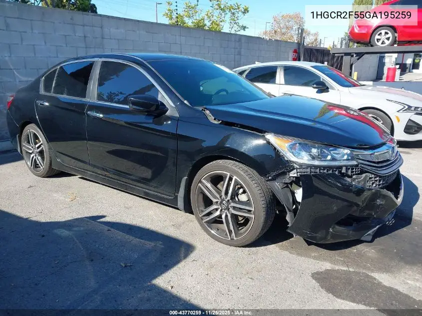 1HGCR2F55GA195259 2016 Honda Accord Sport