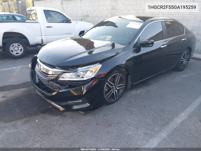 1HGCR2F55GA195259 2016 Honda Accord Sport