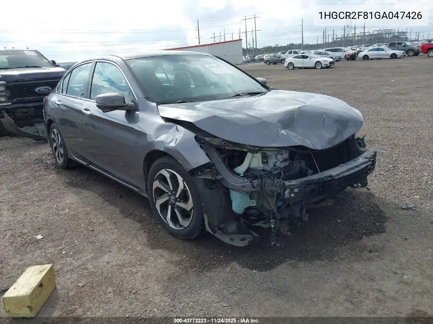1HGCR2F81GA047426 2016 Honda Accord Ex-L