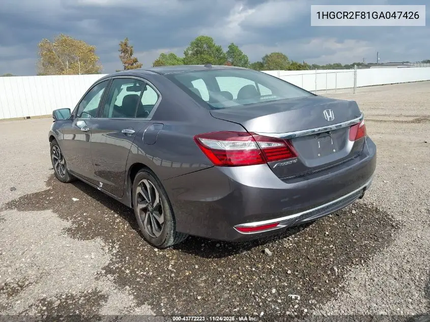 1HGCR2F81GA047426 2016 Honda Accord Ex-L