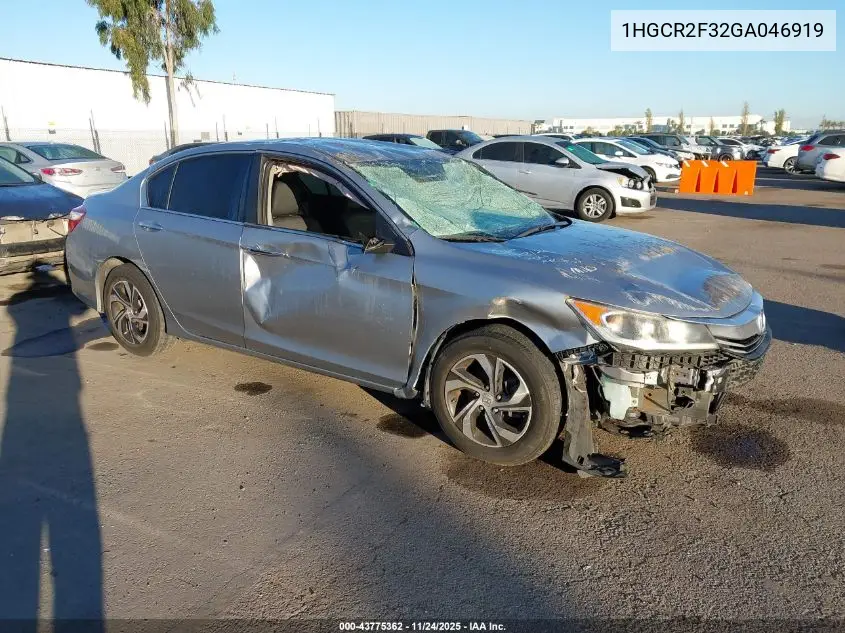 1HGCR2F32GA046919 2016 Honda Accord Lx