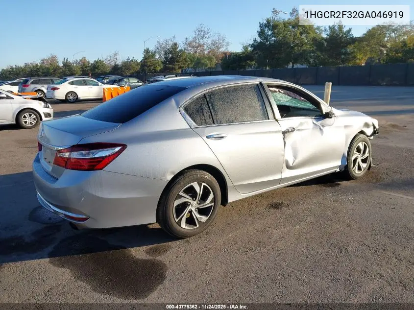 1HGCR2F32GA046919 2016 Honda Accord Lx