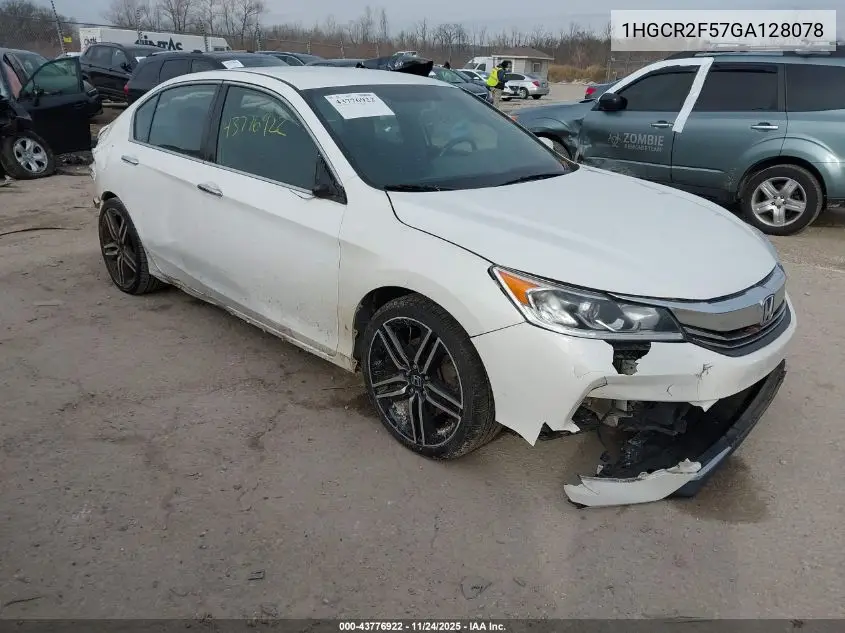 1HGCR2F57GA128078 2016 Honda Accord Sport