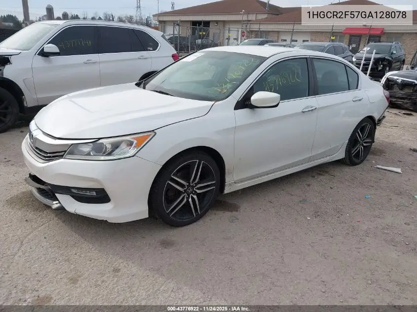 1HGCR2F57GA128078 2016 Honda Accord Sport