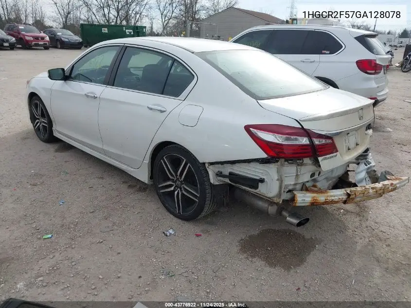 1HGCR2F57GA128078 2016 Honda Accord Sport