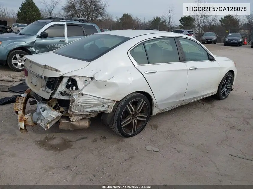 1HGCR2F57GA128078 2016 Honda Accord Sport