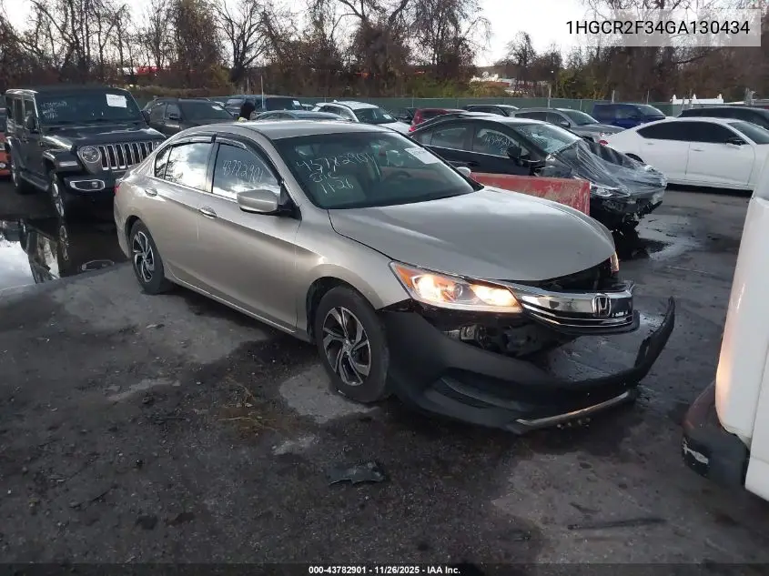 1HGCR2F34GA130434 2016 Honda Accord Lx