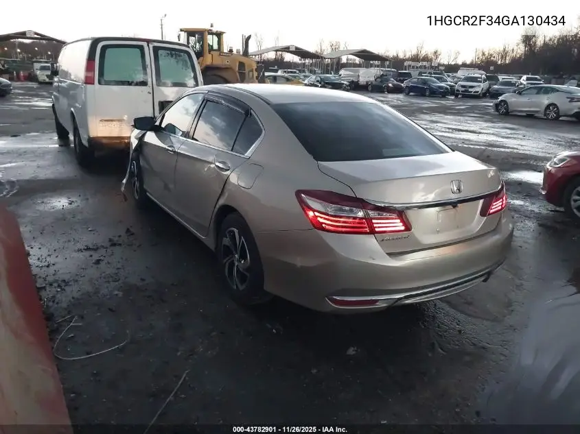 1HGCR2F34GA130434 2016 Honda Accord Lx
