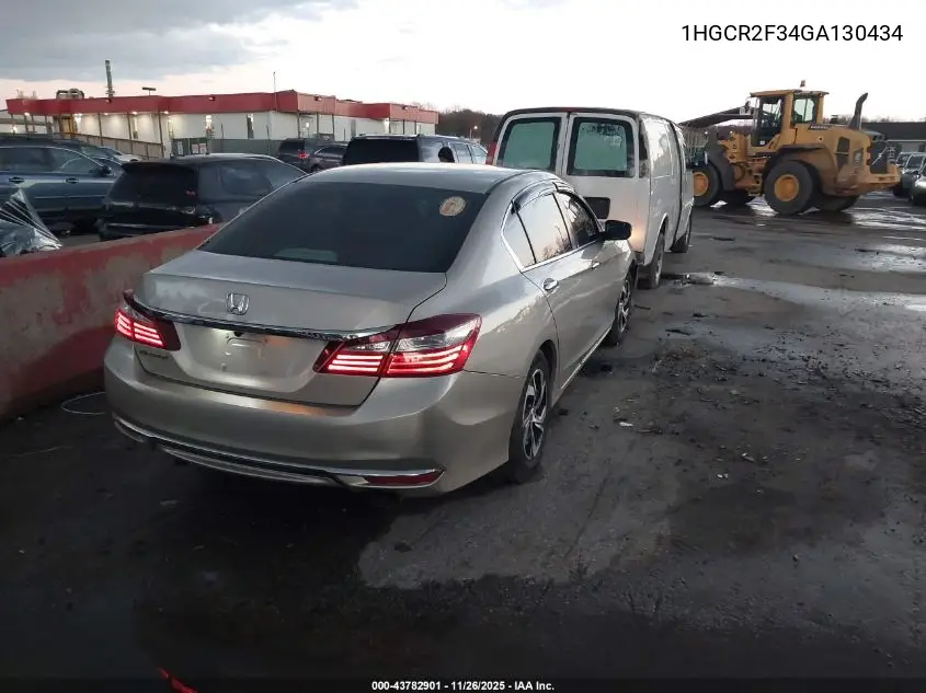 1HGCR2F34GA130434 2016 Honda Accord Lx