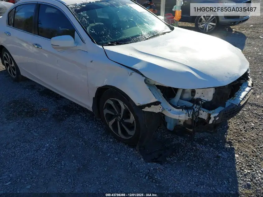 1HGCR2F85GA035487 2016 Honda Accord Ex-L