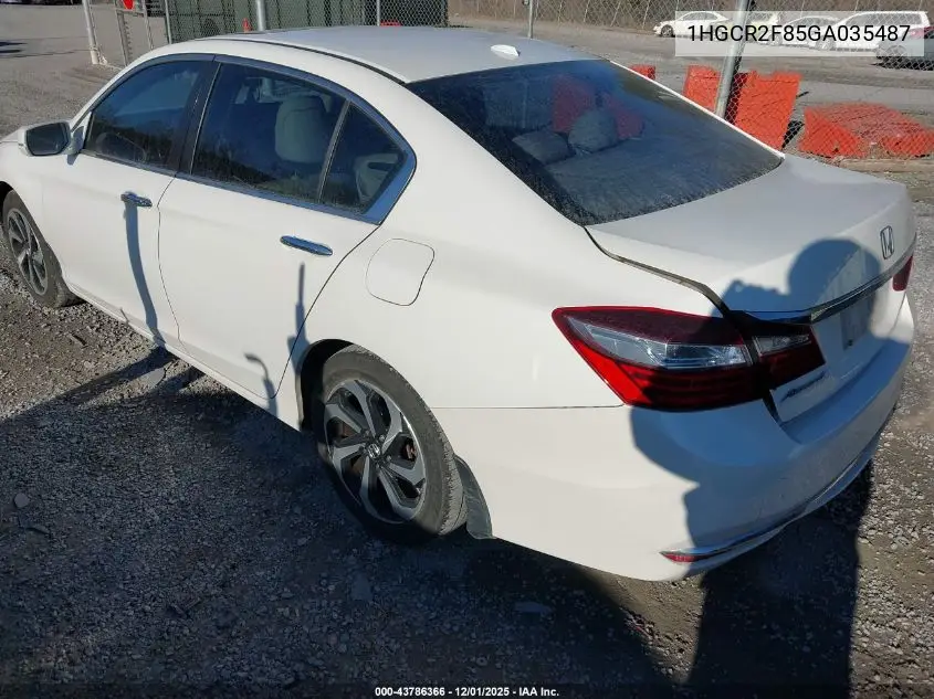 1HGCR2F85GA035487 2016 Honda Accord Ex-L