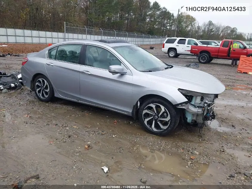 1HGCR2F94GA125433 2016 Honda Accord Ex-L
