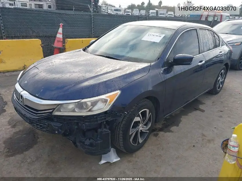 1HGCR2F4XGA033070 2016 Honda Accord Lx