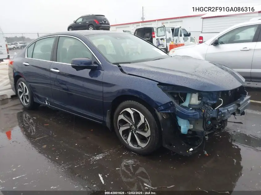 1HGCR2F91GA086316 2016 Honda Accord Ex-L