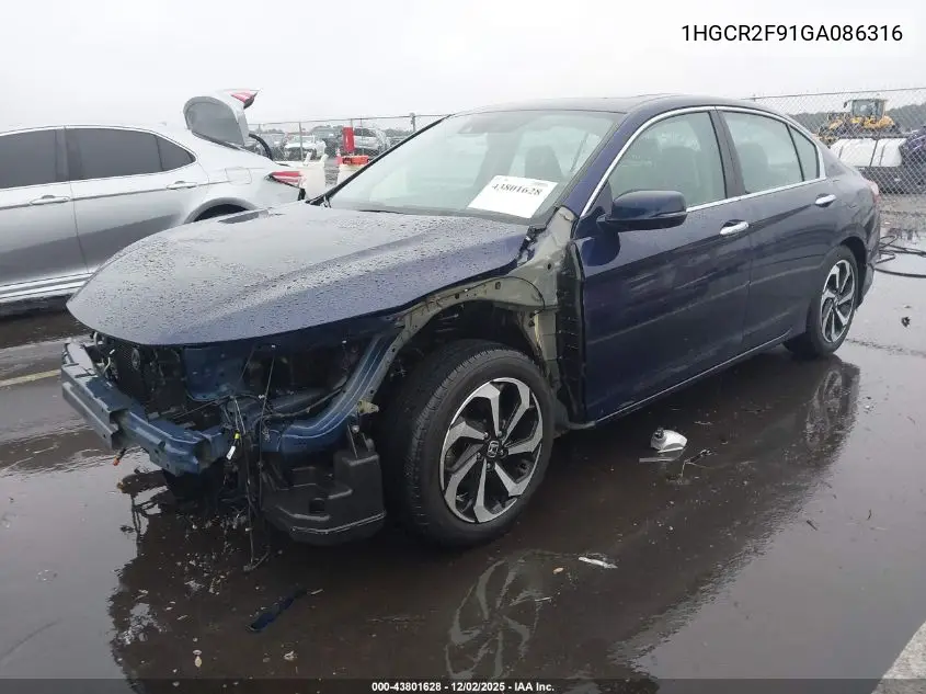 1HGCR2F91GA086316 2016 Honda Accord Ex-L