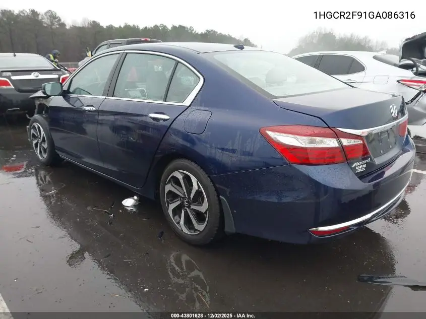 1HGCR2F91GA086316 2016 Honda Accord Ex-L