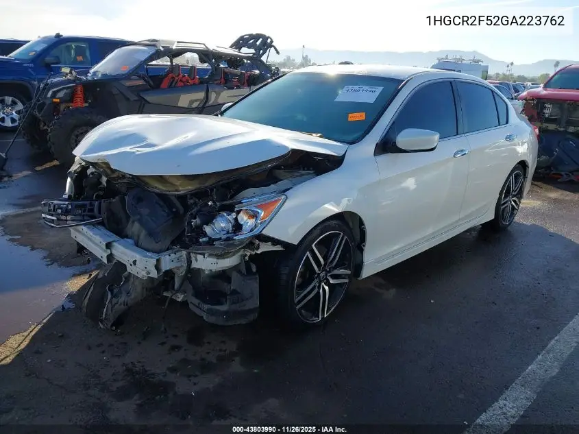 1HGCR2F52GA223762 2016 Honda Accord Sport