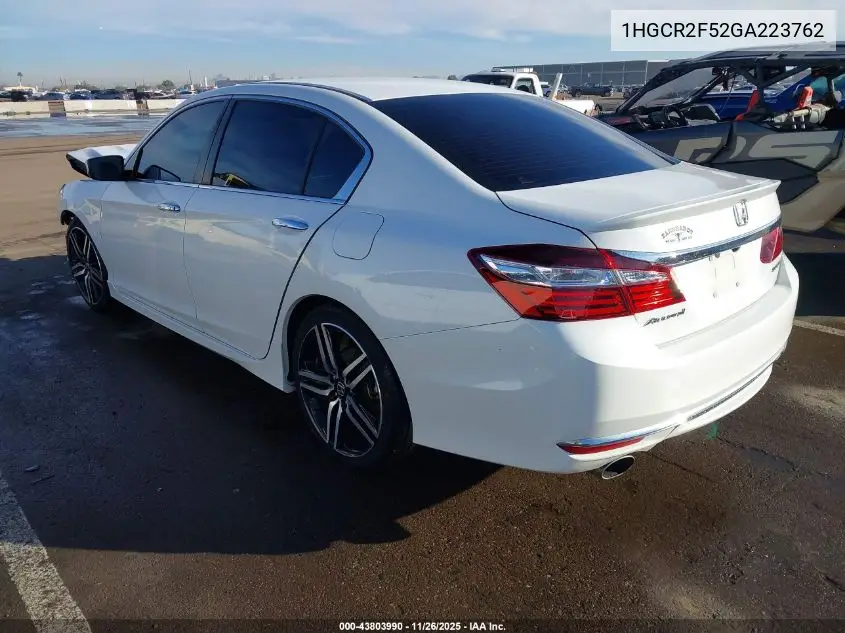 1HGCR2F52GA223762 2016 Honda Accord Sport