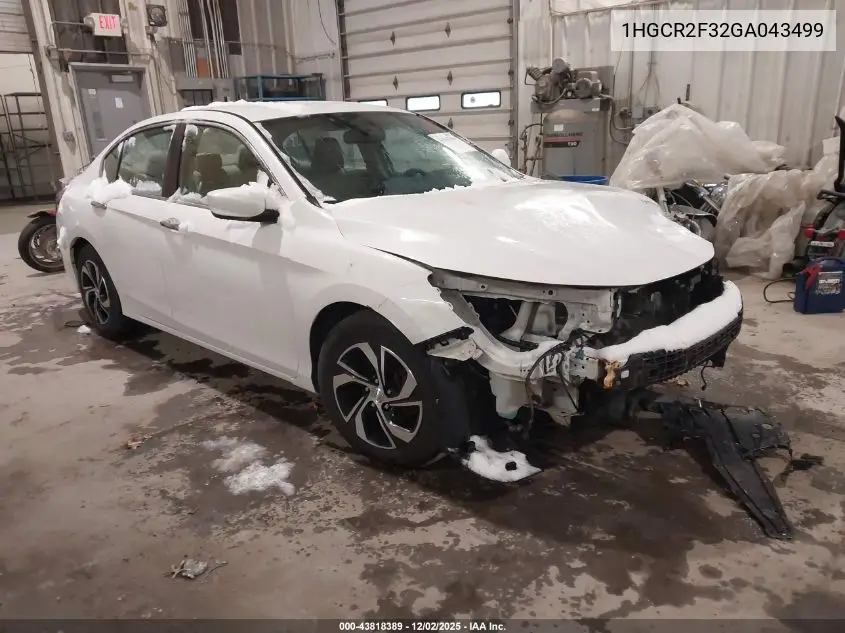 1HGCR2F32GA043499 2016 Honda Accord Lx