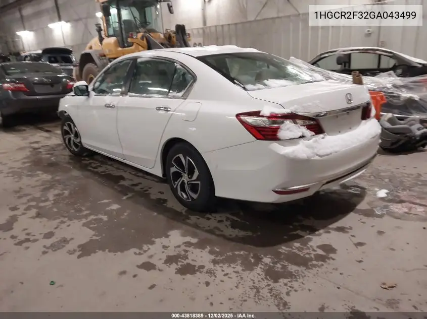 1HGCR2F32GA043499 2016 Honda Accord Lx