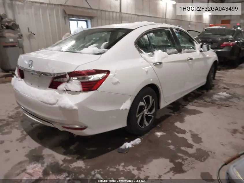 1HGCR2F32GA043499 2016 Honda Accord Lx