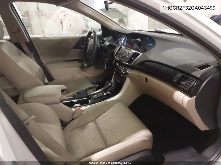 1HGCR2F32GA043499 2016 Honda Accord Lx