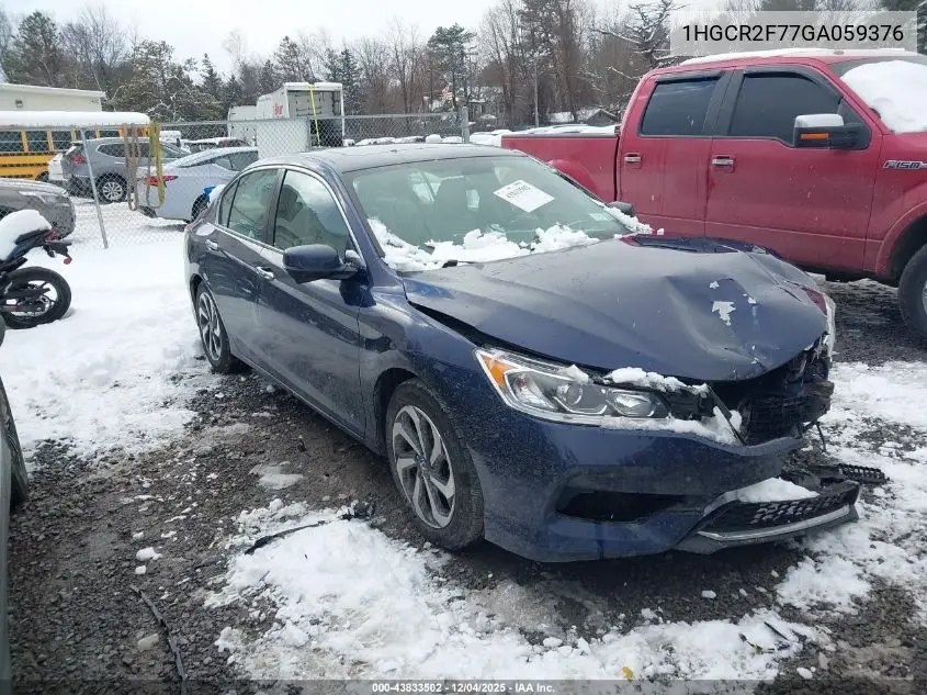 1HGCR2F77GA059376 2016 Honda Accord Ex