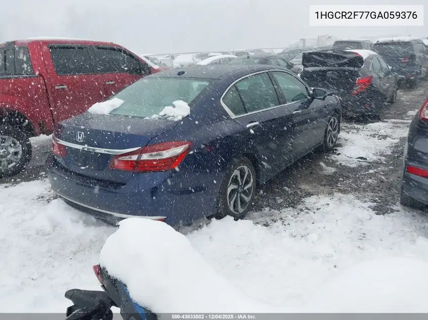 1HGCR2F77GA059376 2016 Honda Accord Ex