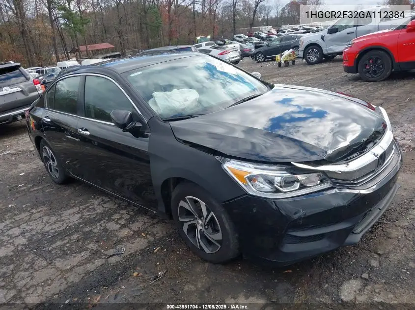 1HGCR2F32GA112384 2016 Honda Accord Lx