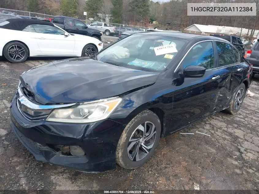 1HGCR2F32GA112384 2016 Honda Accord Lx