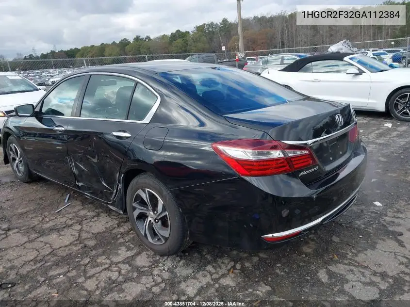 1HGCR2F32GA112384 2016 Honda Accord Lx